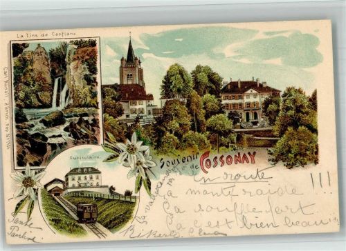 1304 Cossonay-Ville 1900 BOAKC Bergbahn Kirche