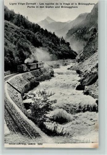 3930 Visp Viège - Ligne Viège-Zermatt Les rapides de la Viège et le Brünegghorn Partie in den Gipfen und Brünegghorn