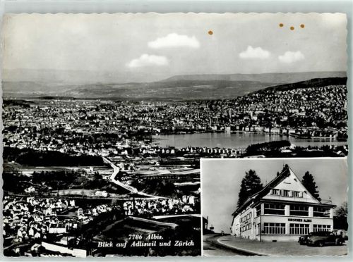 8134 Adliswil - Blick auf Adliswil und Zürich Hirschen Alms