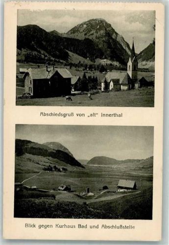 8858 Innerthal Wägital Foto AK Kirche Kurhaus aAt- Innterthal