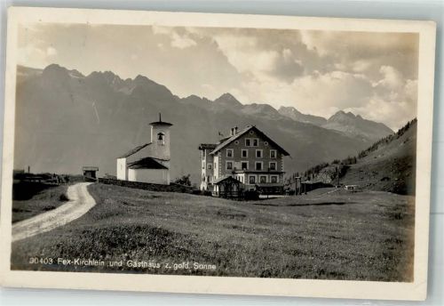 7514 Fex 1924 Foto AK Kirche Gasthaus zur goldenen Sonne