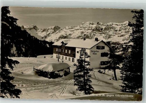 8762 Schwanden GL 1938 Winter Gasthaus Mettmen