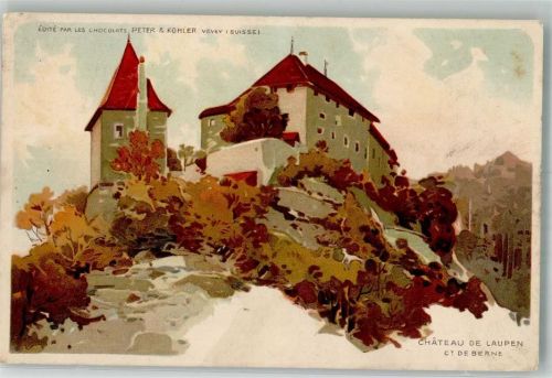 3177 Laupen BE Lithographie Schloss