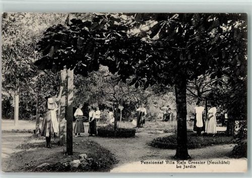 2088 Cressier NE 1911 - Pensionnat Villa Rafa Cressier le jardin