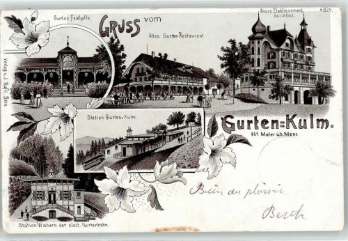 Gurten Kulm - 1902 Gasthaus Gurten Kulm Bahnhof Festhalle
