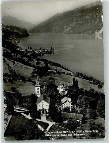 8883 Quarten Gebrauchsspuren Fliegeraufnahme Foto Gross Murg Walensee Marienschwestern Neu-Schönstatt
