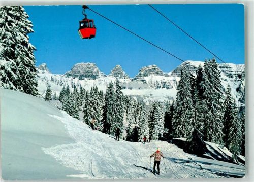 Tannenbodenalp Foto AK Foto Steinemann Kabinenbahn Maschgachamm Churfirsten Winter