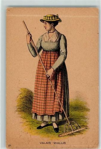 Gebrauchsspuren Walliser Trachtenfrau