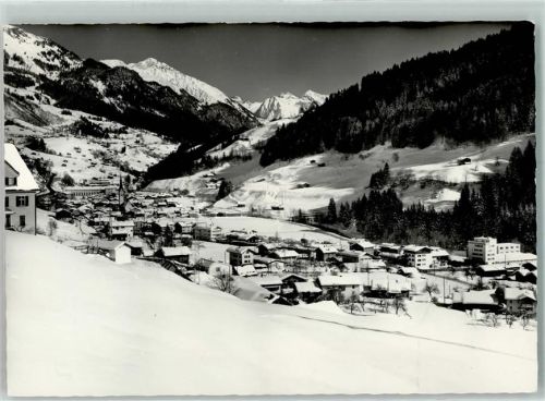 7240 Küblis Foto AK Schnee Winter Kirche Parsennabfahrt Saas Silvrettagruppe
