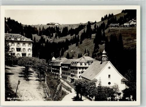 6410 Rigi Klösterli 1939 Foto AK Hotel Schwert Hotel Sonne