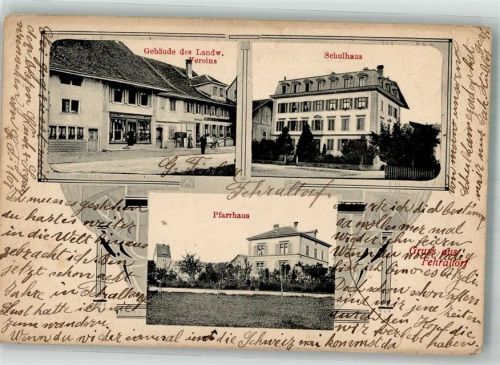 8320 Fehraltorf 1910 Foto AK Gebäude des Landw.Vereins Geschäft Pfarrhaus Schulhaus