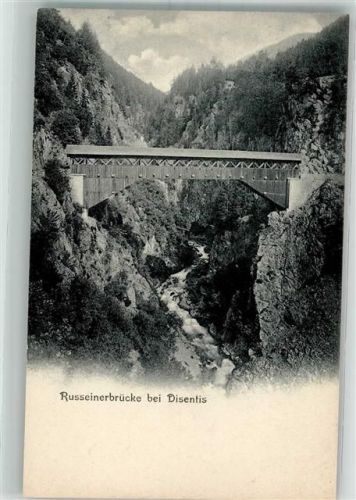 7180 Disentis Mustér Foto AK Ruesseinerbrücke