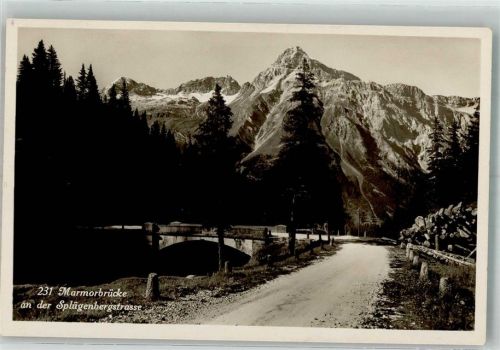 7435 Splügen Foto AK Marmorbrücke Splügenbergstrasse Feldpost Geb.San.Abt. 16