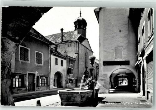 1296 Coppet - Arkaden Kirche Brunnen