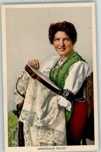 Frau mit einem Stickrahmen Künzli Tobler 8347 AK