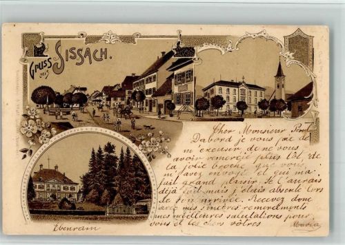4450 Sissach 1897 BOAKC Kutsche Lithographie