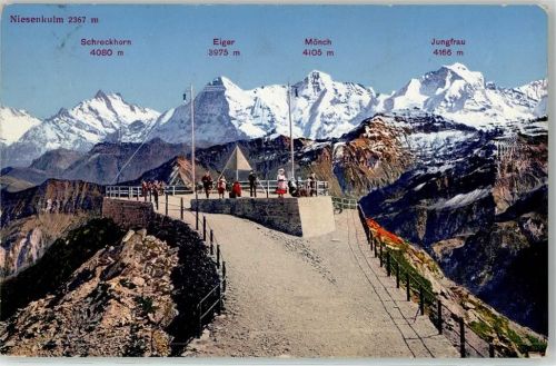 3711 Mülenen - Schreckhorn Eiger Mönch Jungfrau Niesen-Kulm Plattform