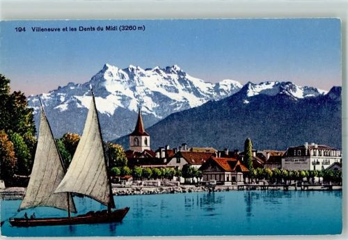 1844 Villeneuve VD - Dents du Midi Segelschiff