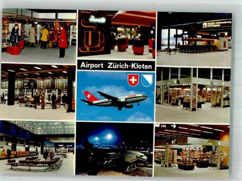 8302 Kloten Foto AK Flugzeug der Swissair Detailaufnahmen des Terminal B