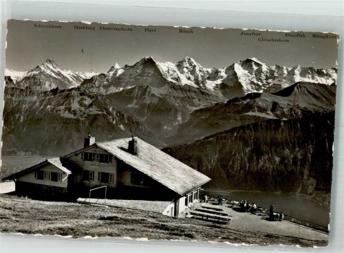 Niederhorn 1950 Foto AK Hüttenstempel Berghaus Niederhorn