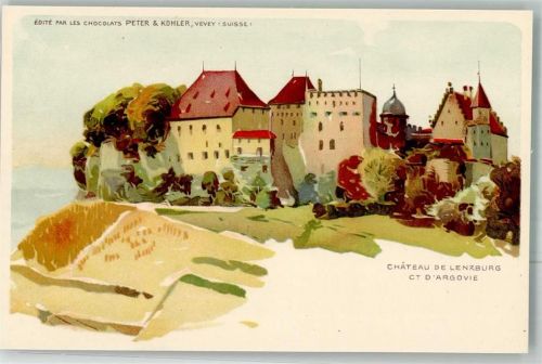 5600 Lenzburg Lithographie Schloss Lenzburg