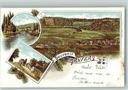 2105 Travers 1898 BOAKC Lithographie Gebrauchsspuren, bitte Scan genau beachten!