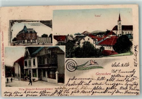 2540 Grenchen 1902 Gebrauchsspuren Geschäftshaus A. Niederhäuser Villa Obrecht-Schwendimann