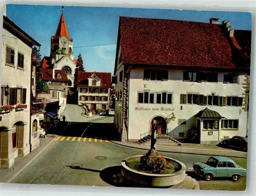 8570 Weinfelden Foto AK Gasthaus zum Trauben Auto Kirche