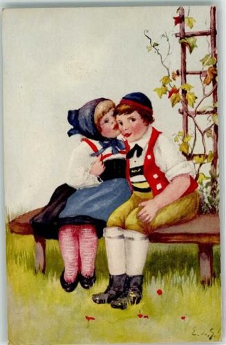 5630 Muri AG Künstlerkarte Kinder Tracht Ort lt. Stempel sign.