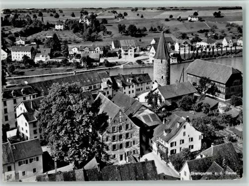 5620 Bremgarten AG - Teilansicht Stadtkern mit Hexenturm u. Reuss Militärpost