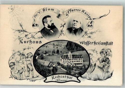 6263 Richenthal 1920 Foto AK Pfarrer Kneipp Dir. V.Blum Kurhaus Wasserheilanstalt