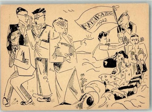 Radierung Abitur Matura 1942