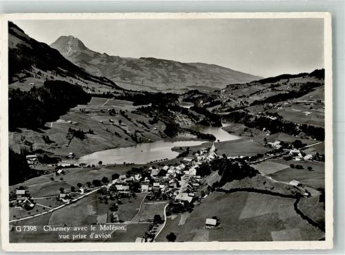 1637 Charmey Gruyère Foto AK Fliegeraufnahme