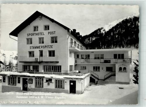 7563 Samnaun Dorf 1969 Winter Sport- Hotel Post Stammerspitze