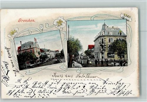 2540 Grenchen Grenchenberg - Buchdruck Druckerei Jugendstil Bahnpoststempel Postablage