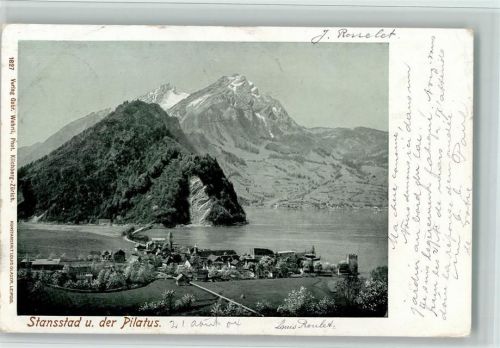 6362 Stansstad 1904 - Ortsansicht und der Pilatus
