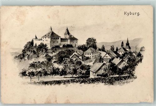 8314 Kyburg Gebrauchsspuren sign Felle Künstlerkarte