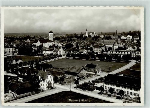 9200 Gossau SG Gebrauchsspuren Kirche Turm Foto AK