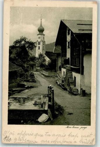 7214 Grüsch Seewis 1921 Foto AK Kirche Ort lt. Recherche