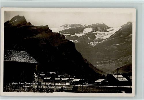 1865 Les Diablerets Ormont-Dessus - Vue sur les Diablerets et le sec rouge