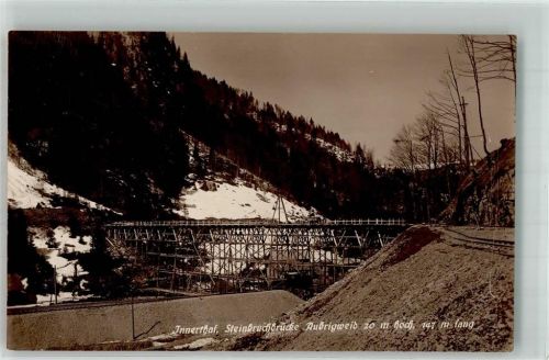 8858 Innerthal Wägital Foto AK Steinbruchbrücke Aubrigwied