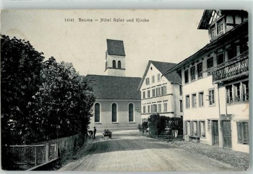 8494 Bauma - Hotel Adler und Kirche