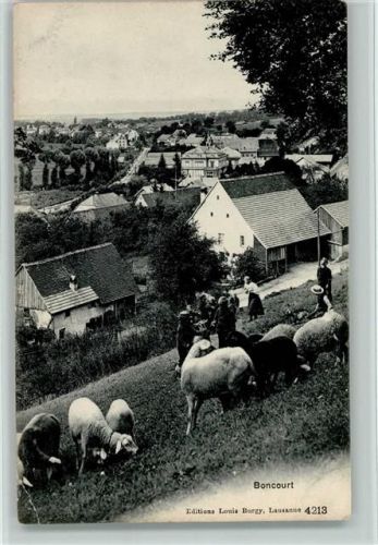2926 Boncourt 1915 Gebrauchsspuren Verlag Burgy Nr. 4213 - Schafherde und Teilansicht AK