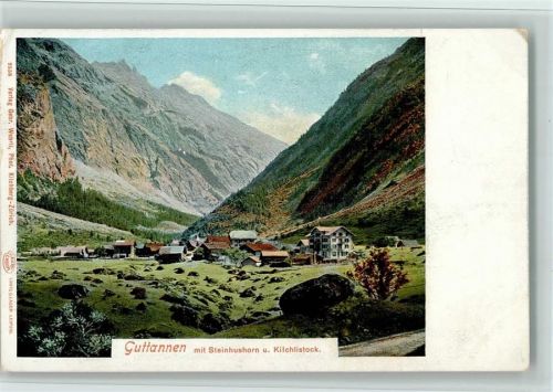 3864 Guttannen 1900 - mit Steinhushorn und Kilchlistock, kl. Eckknick AK