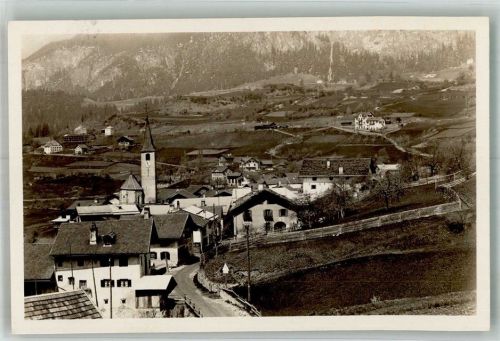 7477 Filisur 1945 Foto AK Gasthaus Rhätia Postamt