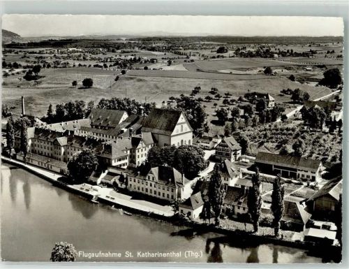 8253 Diessenhofen 1969 Foto AK Fliegeraufnahme St. Katharienthal