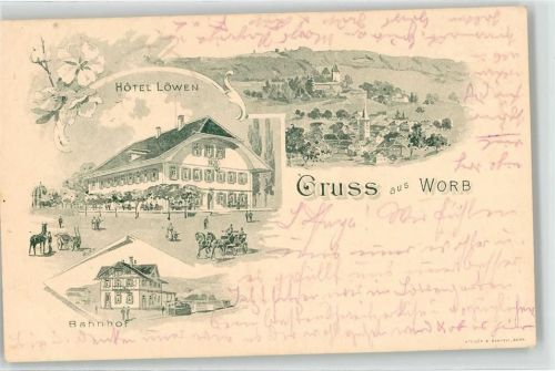 3076 Worb - 1899 Hotel Löwen Bahnhof
