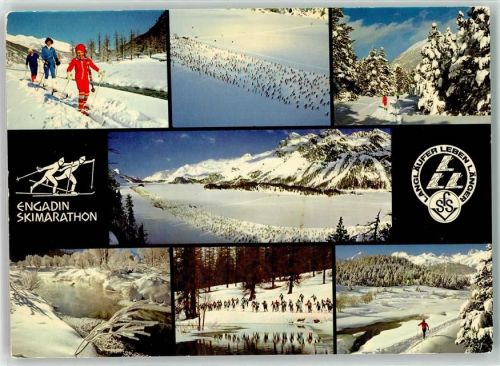 7505 Celerina/Schlarigna - Langlauf im Engadin Skimarathon Winter Ort lt. Verlag