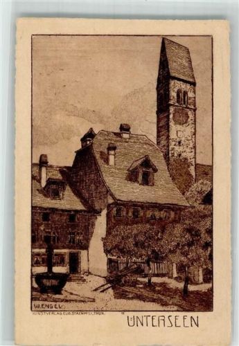 3800 Unterseen Künstlerkarte sign. Engel, W.