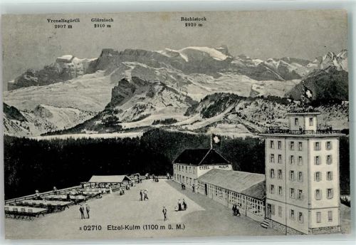 8835 Feusisberg 1913 - Etzel-Kulm Vrenelisgärtli Glärnisch Bächistock Wappen